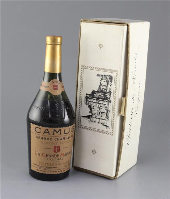 One bottle of Camus Grande Champagne cognac, distilled in 1863, bottled in 1904, no. 52/331,